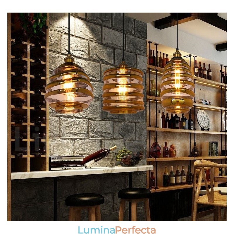 Lampă suspendată din sticlă europeană Lampă suspendată Cafe Lounge