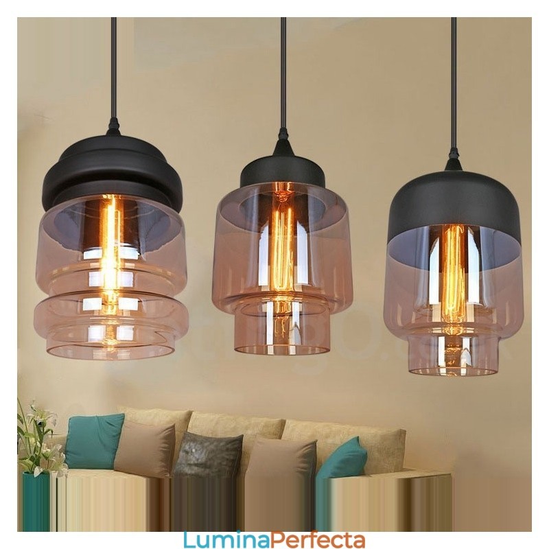 Lampă suspendată din sticlă rustică European Lounge