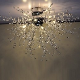Candelabru modern Globe din metal cromat de cristal