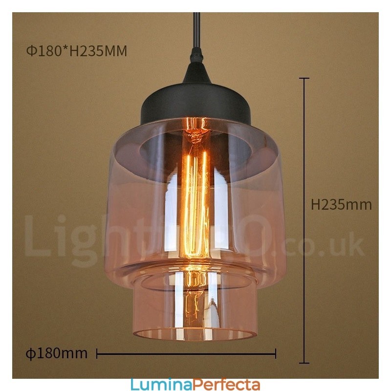 Lampă suspendată din sticlă rustică European Lounge