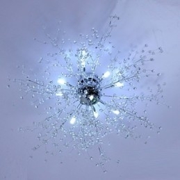 Candelabru modern Globe din metal cromat de cristal