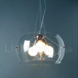 Lampă suspendată din sticlă modernă și contemporană cu 3 lumini