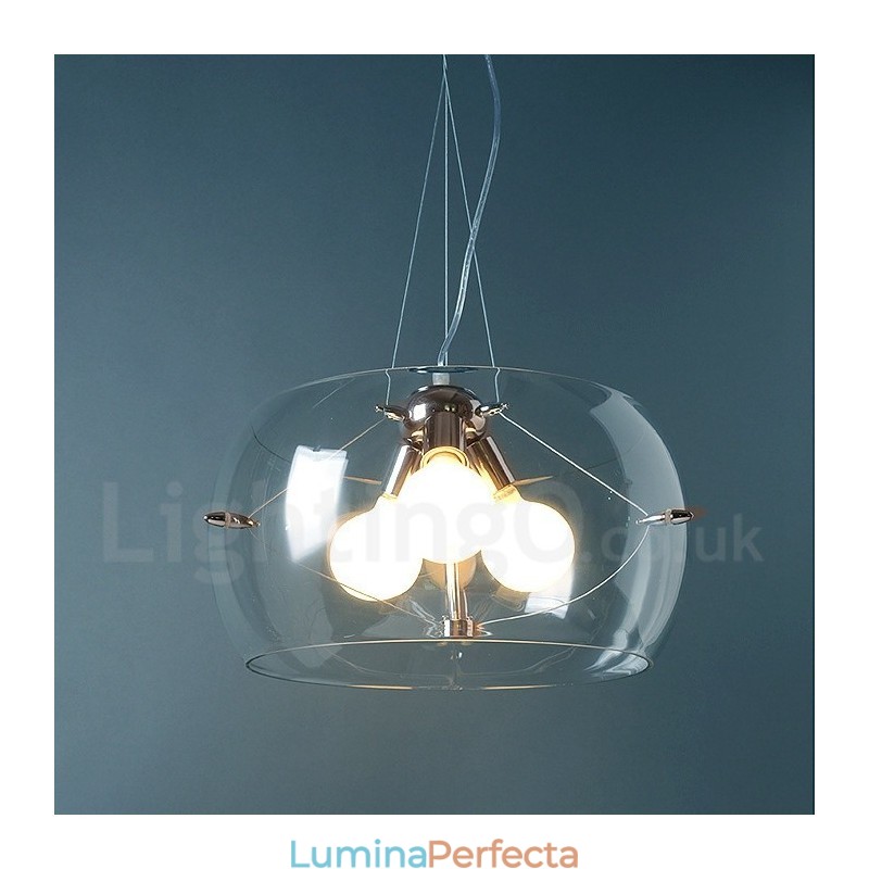 Lampă suspendată din sticlă modernă și contemporană cu 3 lumini