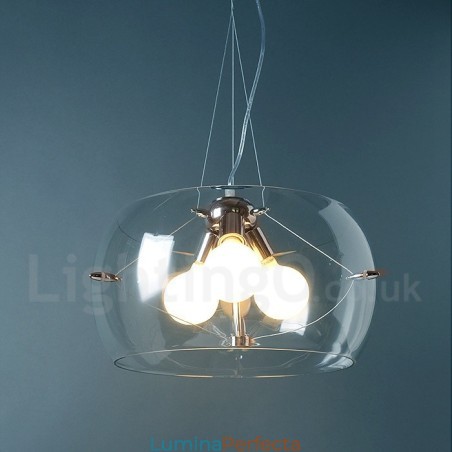 Lampă suspendată din sticlă modernă și contemporană cu 3 lumini Lampă suspendată din sticlă modernă și contemporană cu 3 lumini