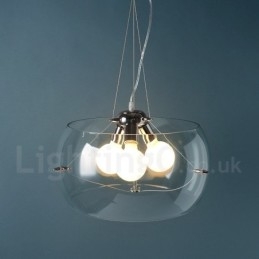 Lampă suspendată din sticlă modernă și contemporană cu 3 lumini