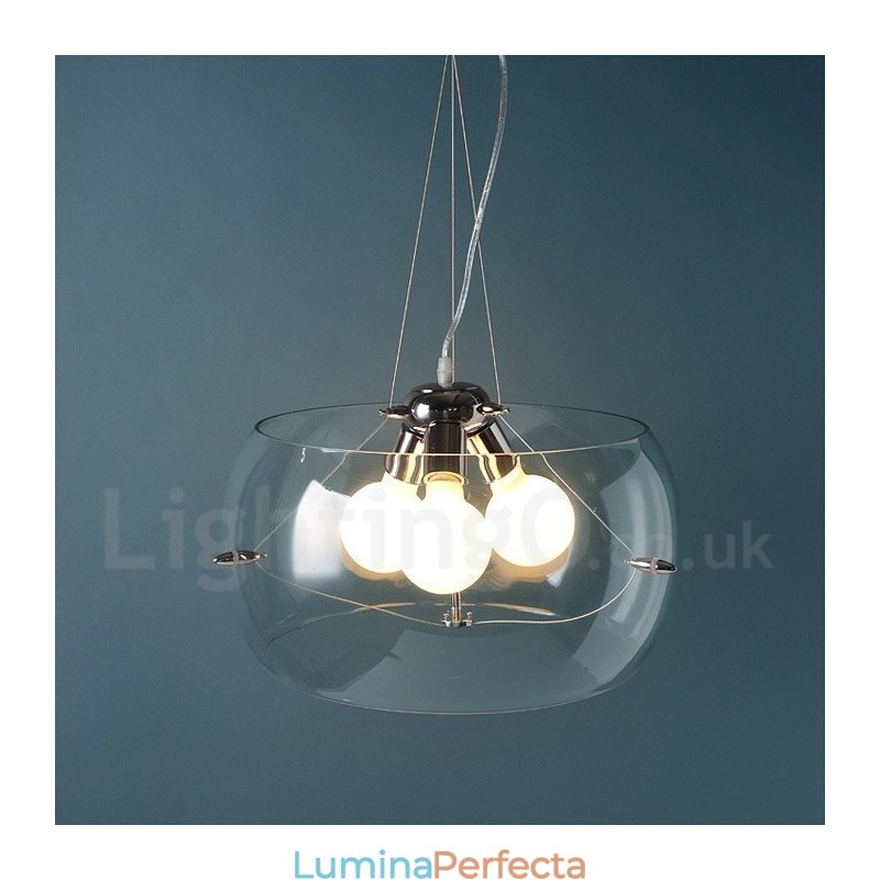 Lampă suspendată din sticlă modernă și contemporană cu 3 lumini