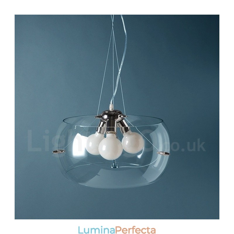 Lampă suspendată din sticlă modernă și contemporană cu 3 lumini