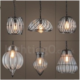 1 Lumină Vintage Cafe Glass Pendant Lampă Loft Pendant