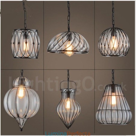 1 Lumină Vintage Cafe Glass Pendant Lampă Loft Pendant 1 Lumină Vintage Cafe Glass Pendant Lampă Loft Pendant