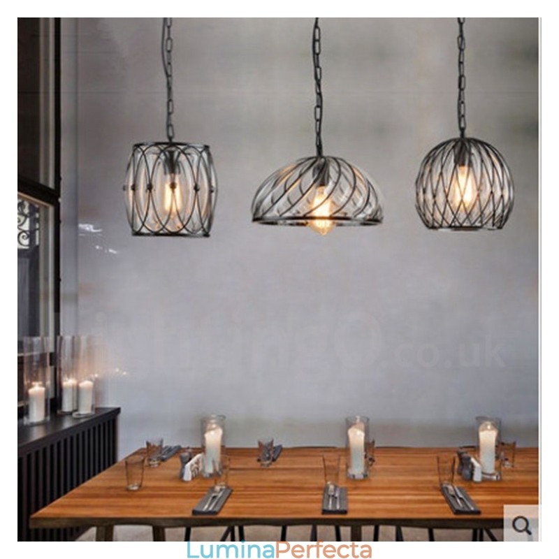 1 Lumină Vintage Cafe Glass Pendant Lampă Loft Pendant