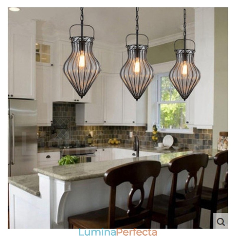 1 Lumină Vintage Cafe Glass Pendant Lampă Loft Pendant