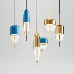 Lampă suspendată din sticlă modernă și contemporană cu 1 lumină