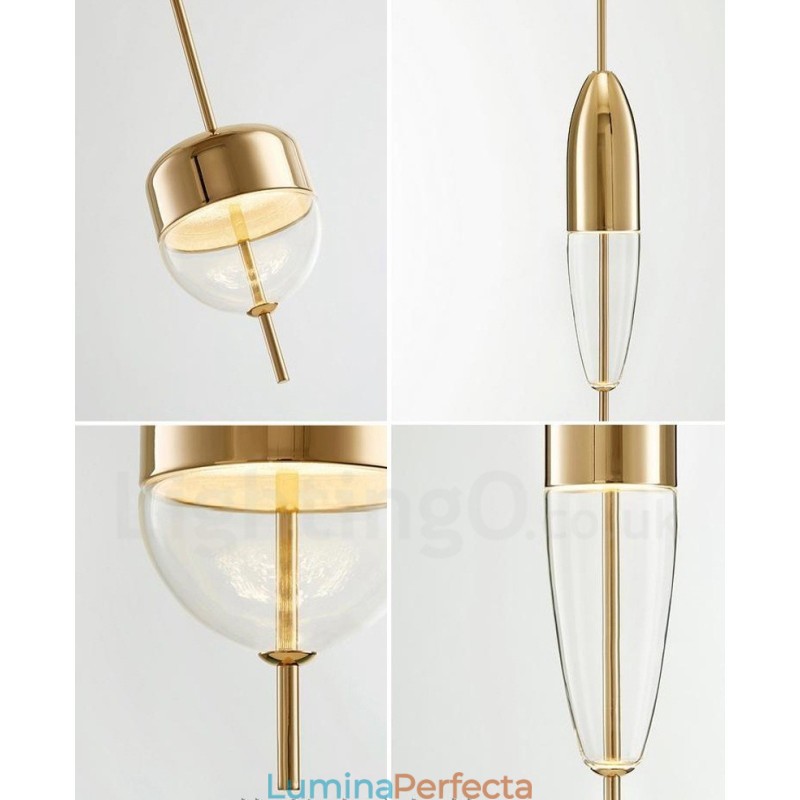 Lampă suspendată din sticlă modernă și contemporană cu 1 lumină