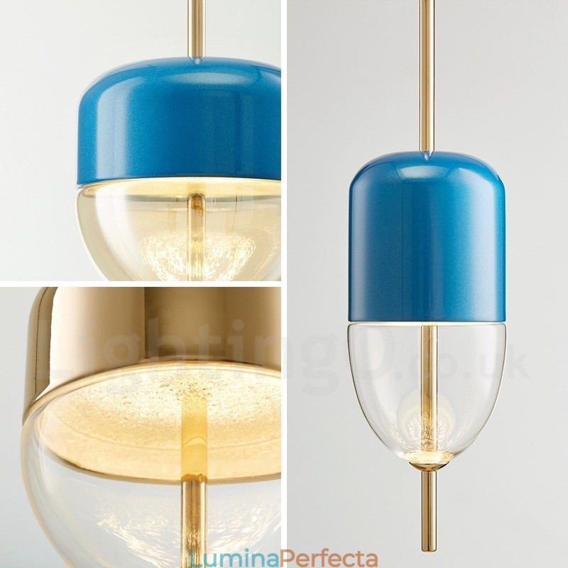 Lampă suspendată din sticlă modernă și contemporană cu 1 lumină