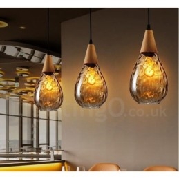 Lampă suspendată din sticlă modernă, în stil nordic, cu 1 lumină