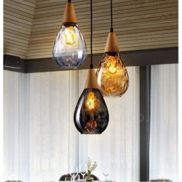 Lampă suspendată din sticlă modernă, în stil nordic, cu 1 lumină