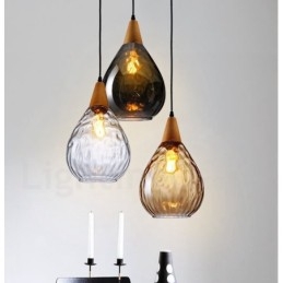 Lampă suspendată din sticlă modernă, în stil nordic, cu 1 lumină