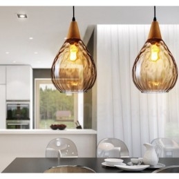 Lampă suspendată din sticlă modernă, în stil nordic, cu 1 lumină