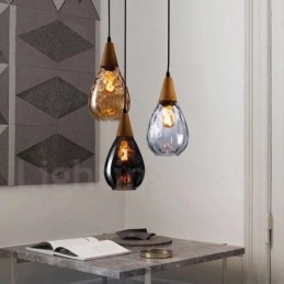 Lampă suspendată din sticlă modernă, în stil nordic, cu 1 lumină