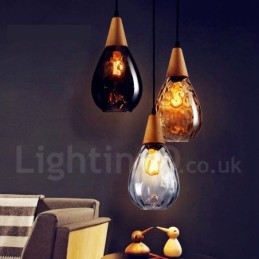 Lampă suspendată din sticlă modernă, în stil nordic, cu 1 lumină
