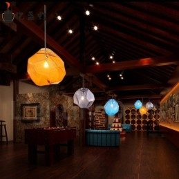 Lampă suspendată Rustic Lodge cu 1 lumină, cu abajur din sticlă