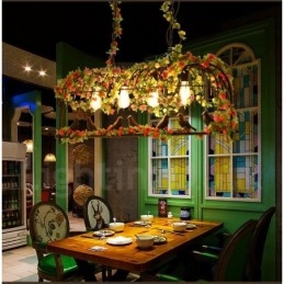 Lampă suspendată cu 4 lumini Rustic Lodge Retro Birdcage cu abajur din oțel