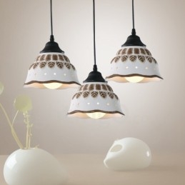 Lampă suspendată modernă contemporană cu 1 lumină, cu abajur din ceramică