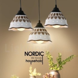 Lampă suspendată modernă contemporană cu 1 lumină, cu abajur din ceramică