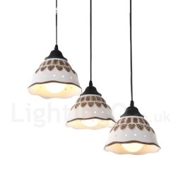 Lampă suspendată modernă contemporană cu 1 lumină, cu abajur din ceramică