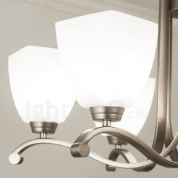 Candelabru contemporan modern cu 6 lumini cu abajur din sticlă