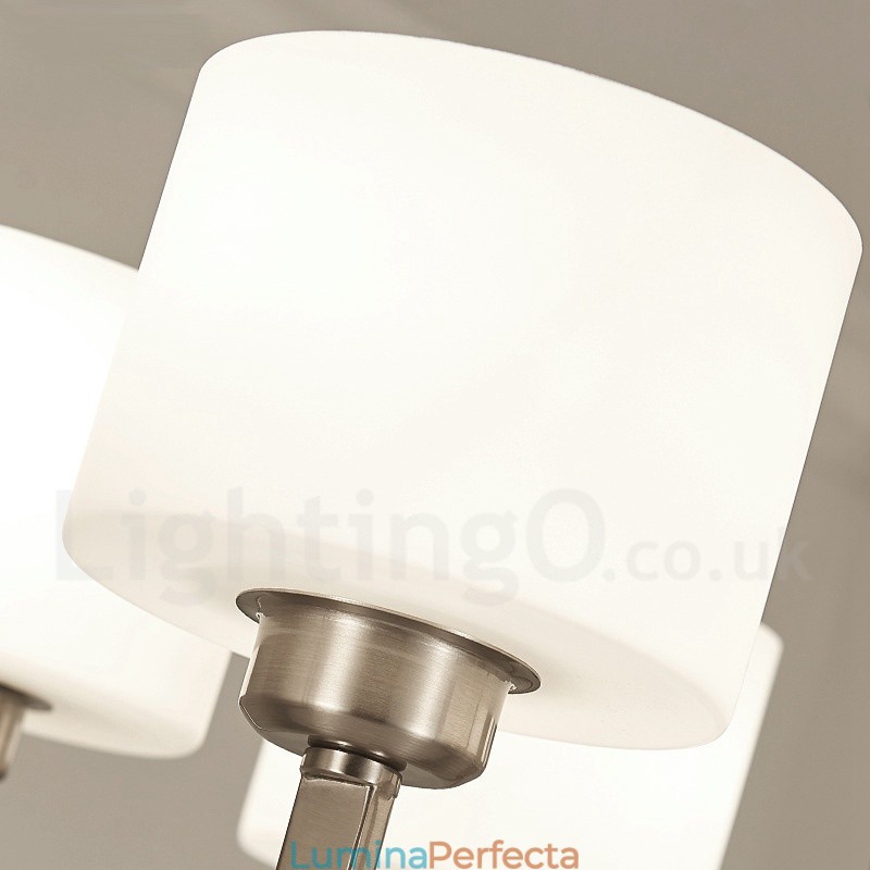 Candelabru contemporan modern cu 6 lumini cu abajur din sticlă