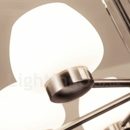 Candelabru contemporan modern cu 8 lumini cu abajur din sticlă