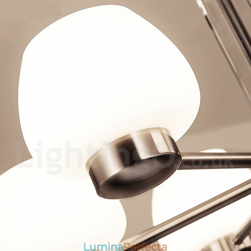 Candelabru contemporan modern cu 6 lumini cu abajur din sticlă