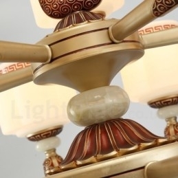 Candelabru de lux pentru hol, retro, tradițional, din aliaj de zinc, cu abajur din sticlă