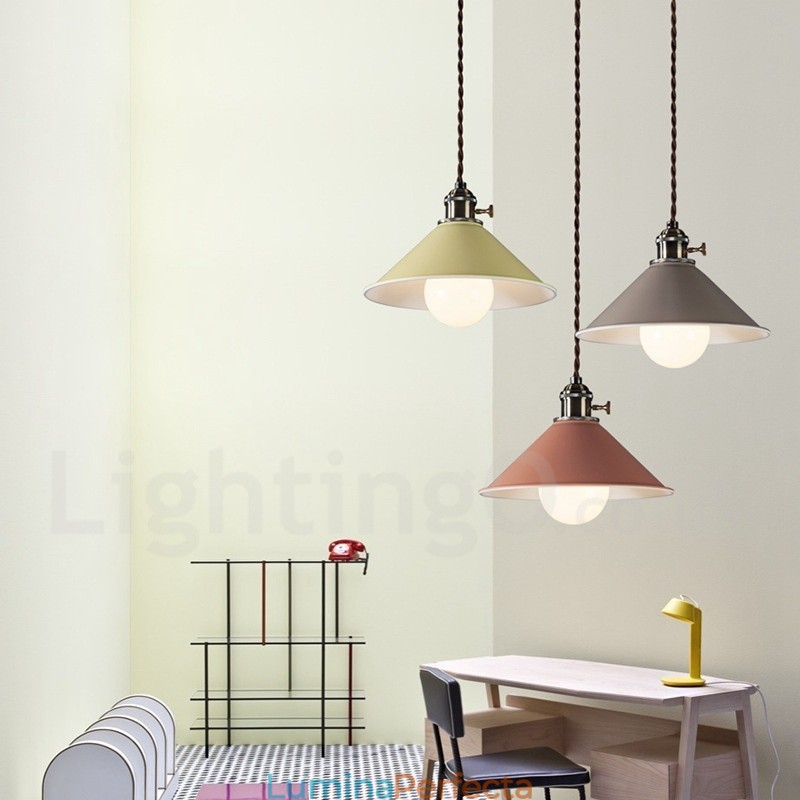 Lampă suspendată modernă, contemporană, din oțel, cu abajur din oțel