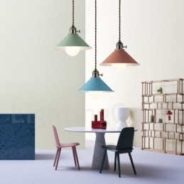Lampă suspendată modernă, contemporană, din oțel, cu abajur din oțel