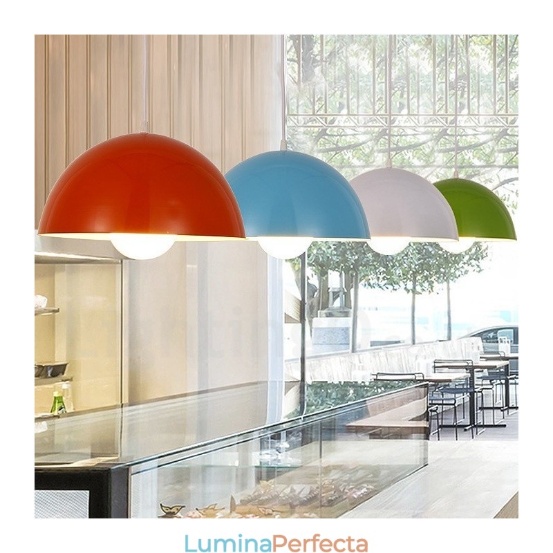 Lampă suspendată modernă, contemporană, din oțel, cu abajur din aliaj de aluminiu