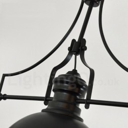Lampă de suspendare din oțel rustic retro cu 3 lumini cu abajur din oțel