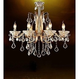 Candelabru de cristal din fier forjat din aur de calitate superioară 8 lumini