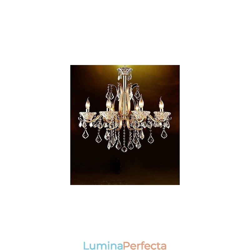 Candelabru de cristal din fier forjat din aur de calitate superioară 8 lumini