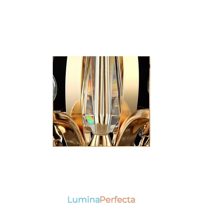 Candelabru de cristal din fier forjat din aur de calitate superioară 8 lumini
