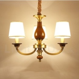 Candelabru cu suspendare din alamă, retro, rustic, de lux, cu 3 lumini, cu abajur din sticlă