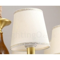 Candelabru cu suspendare din alamă, retro, rustic, de lux, cu 3 lumini, cu abajur din sticlă