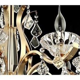 Candelabru de cristal din fier forjat din aur de calitate superioară 8 lumini