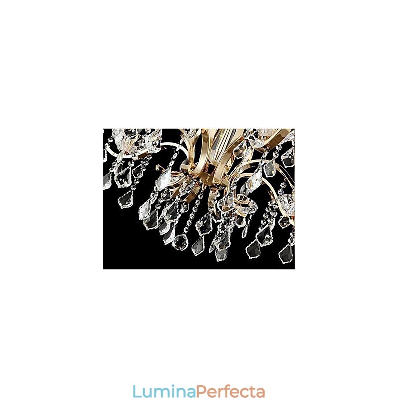 Candelabru de cristal din fier forjat din aur de calitate superioară 8 lumini