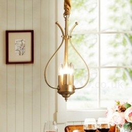 Candelabru cu pandantiv din alamă, retro, rustic, de lux, cu 4 lumini