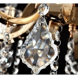 Candelabru de cristal din fier forjat din aur de calitate superioară 8 lumini