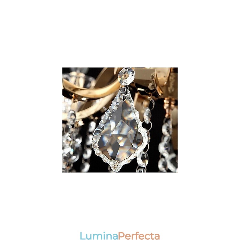 Candelabru de cristal din fier forjat din aur de calitate superioară 8 lumini