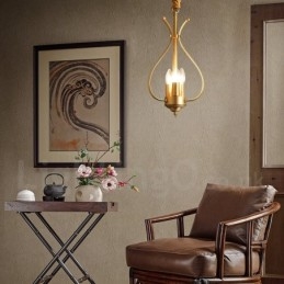 Candelabru cu pandantiv din alamă, retro, rustic, de lux, cu 4 lumini