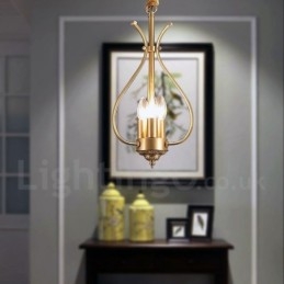 Candelabru cu pandantiv din alamă, retro, rustic, de lux, cu 4 lumini
